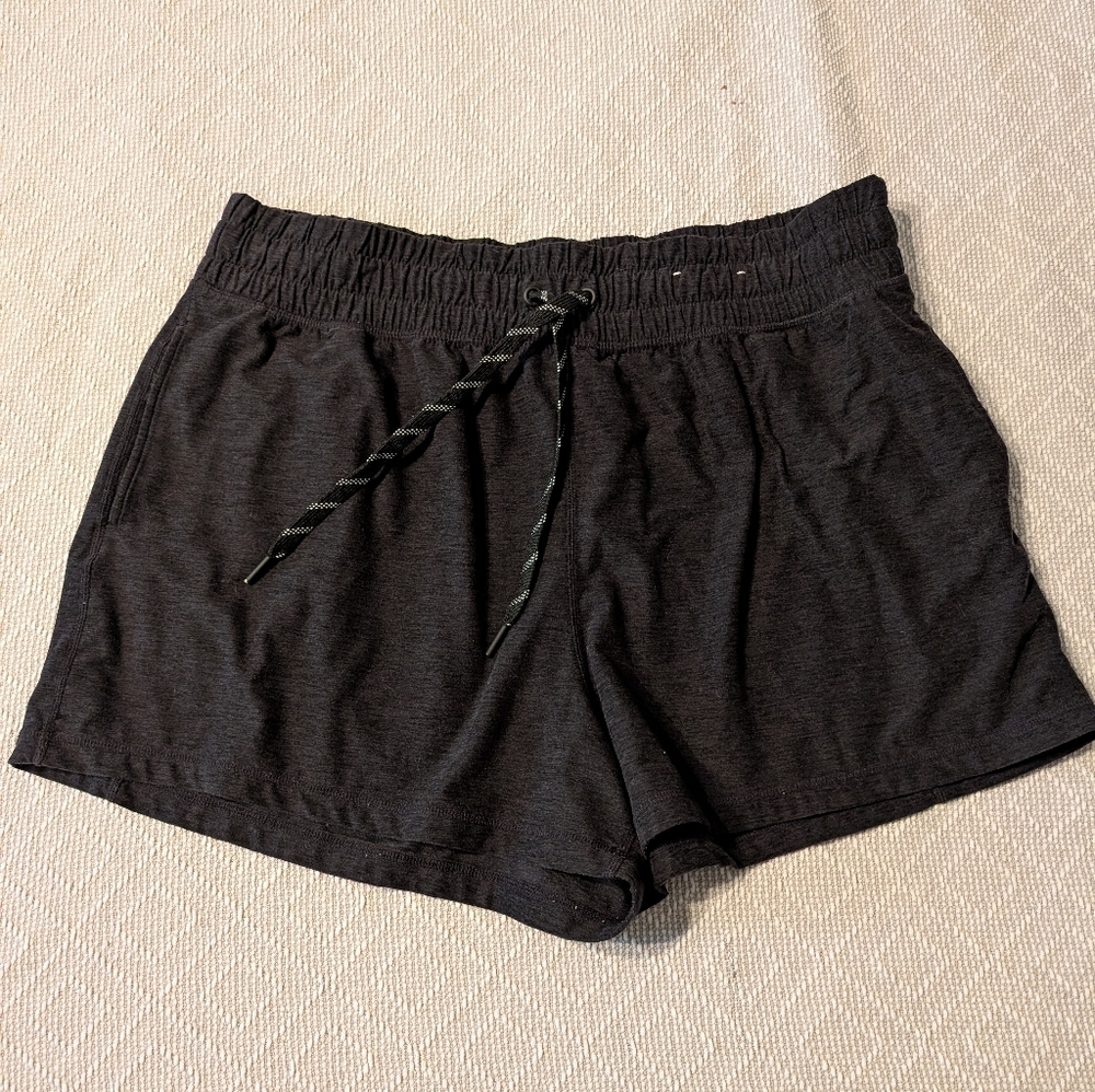 Women's Black Heathered Athletic Shorts Brand FLX XL
